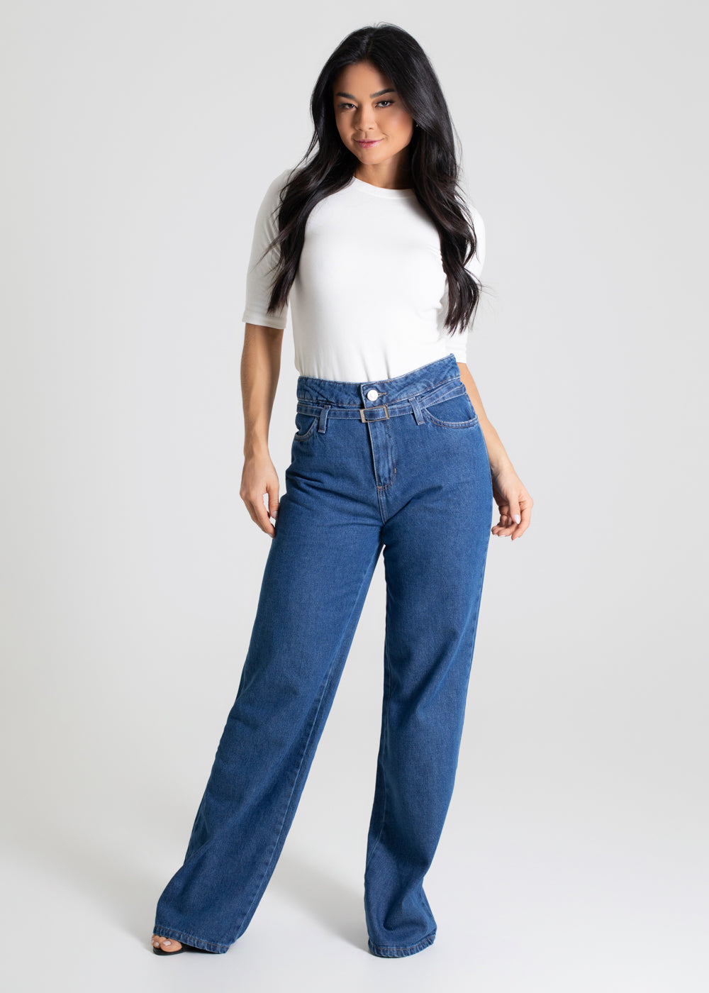 ぺんあーさー ワイコ Calça Jeans Sawary Wide Leg - 280186 AZUL