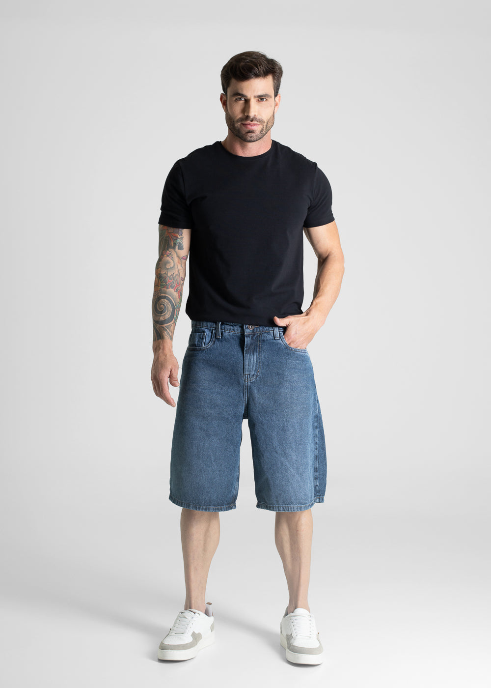 Bermuda Jeans Sawary 281097 PRETO: Estilo e Conforto para o Dia a Dia