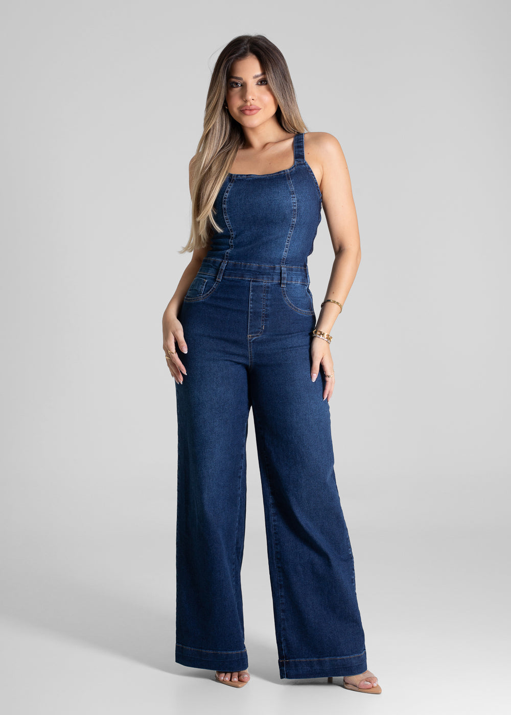 sawa  Macacão Jeans Sawary - 281378 AZUL