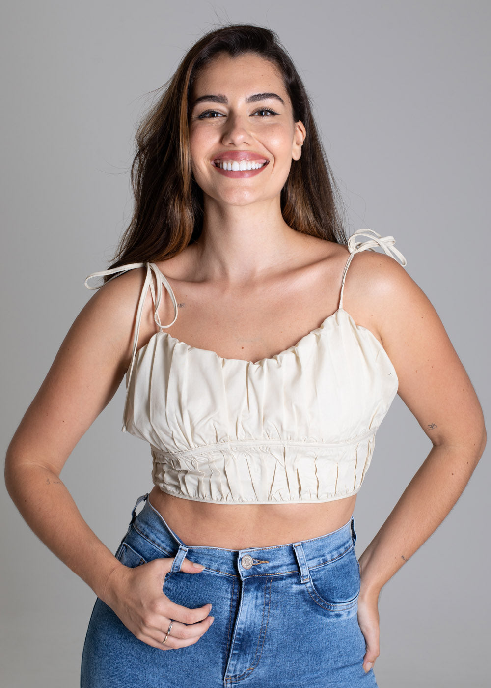 Top Sawary Tricoline - 276706 BEGE