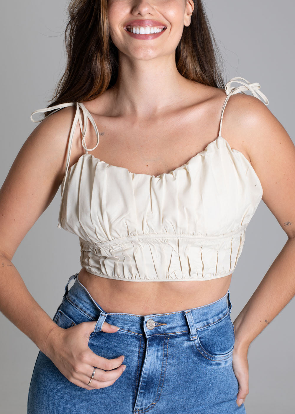 Top Sawary Tricoline - 276706 BEGE