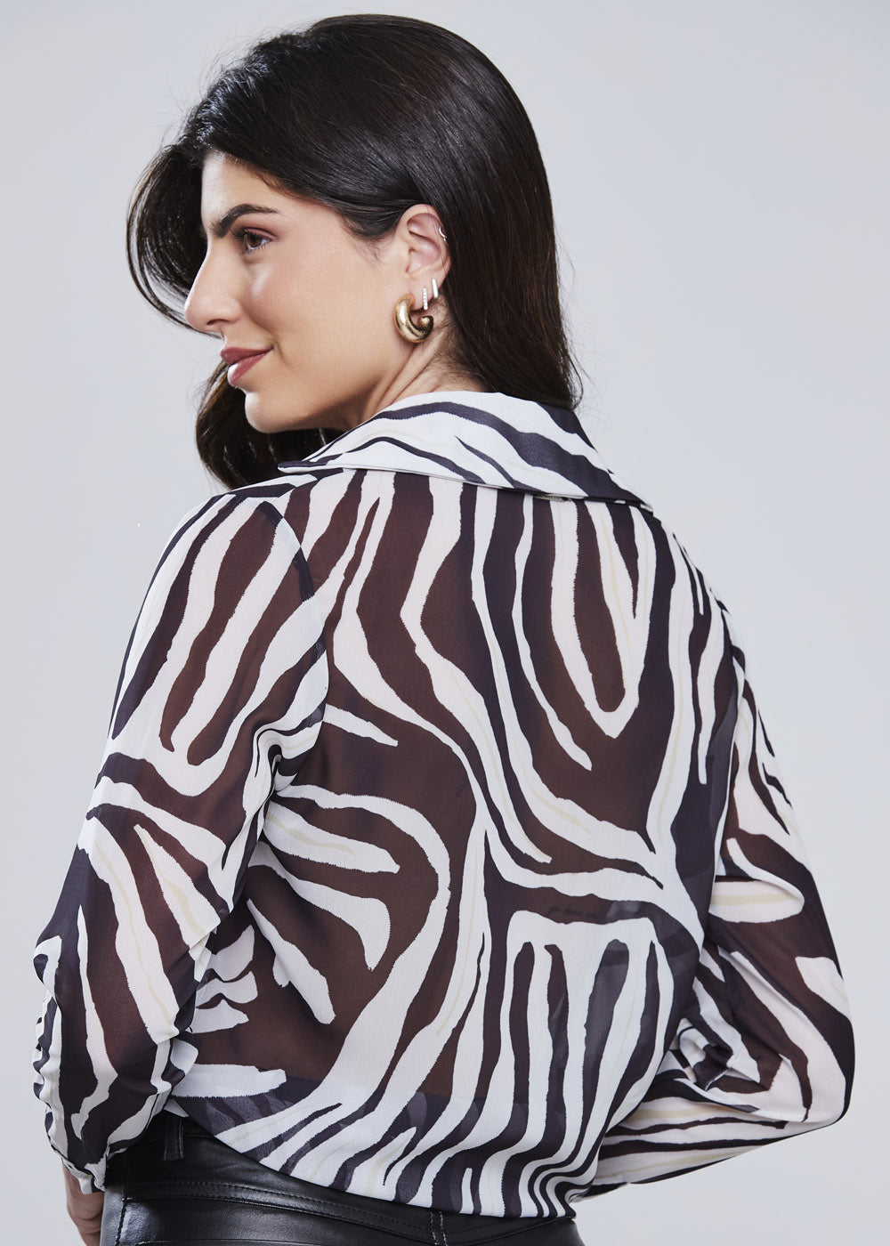 Blusa Sawary Estampada - 278305 PRETO