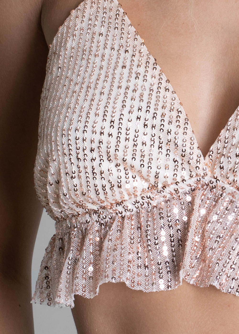 Cropped Sawary Paetê - 276707 AMARELO