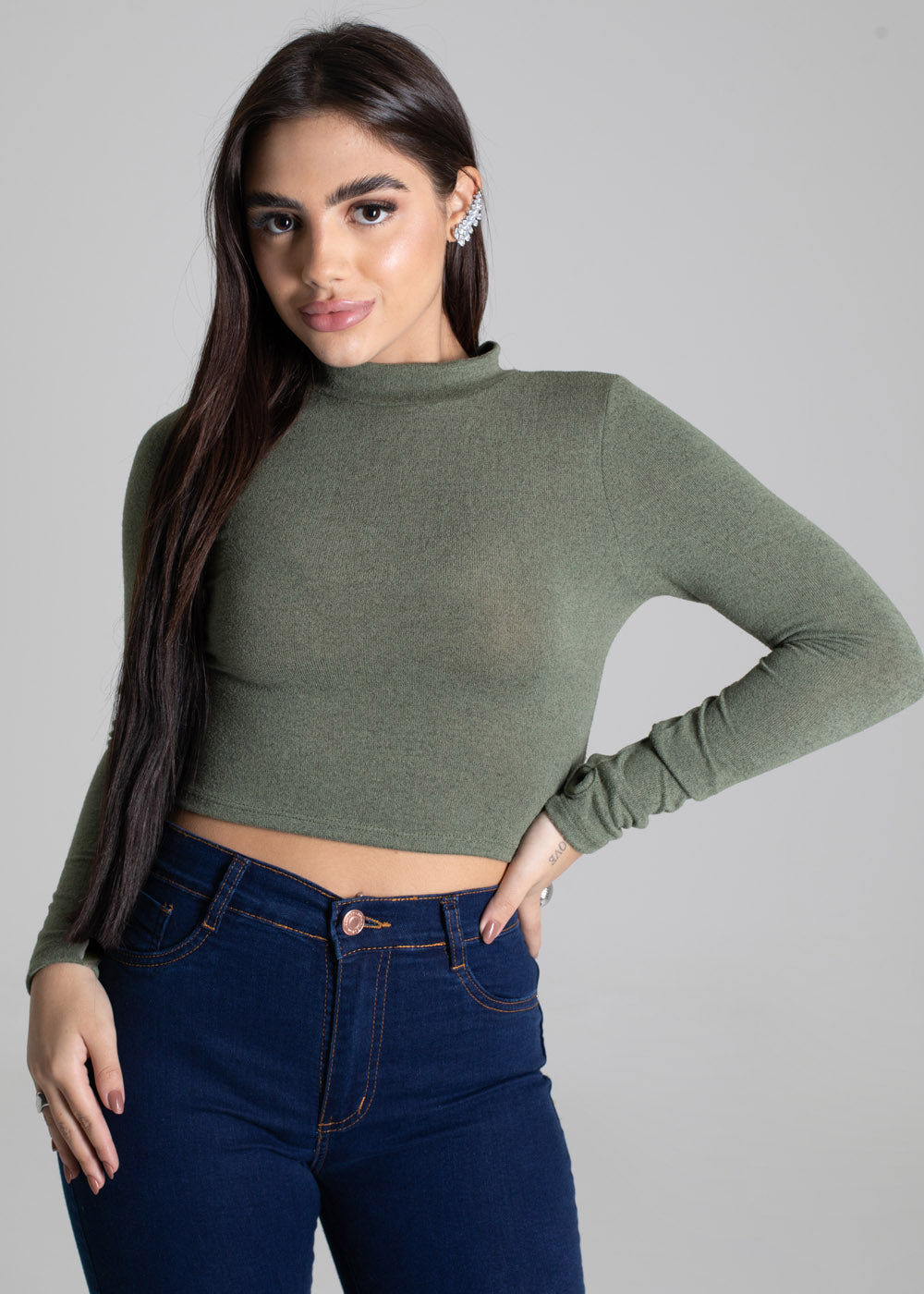 Cropped Sawary Gola Alta - 277552 VERDE