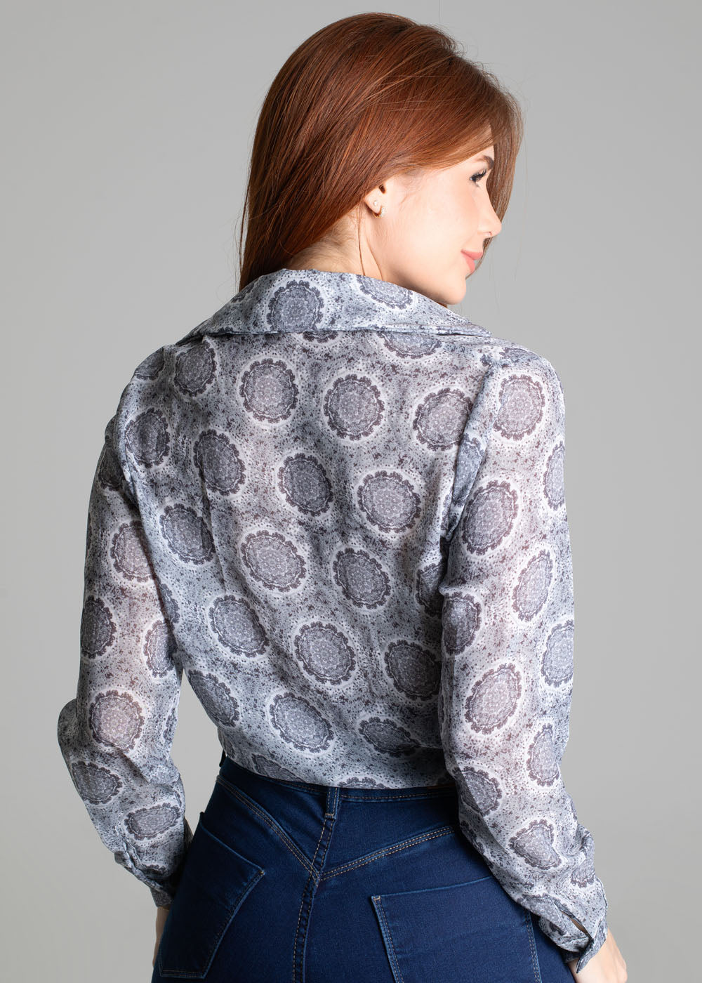 Camiseta Sawary Estampada - 278634 CINZA