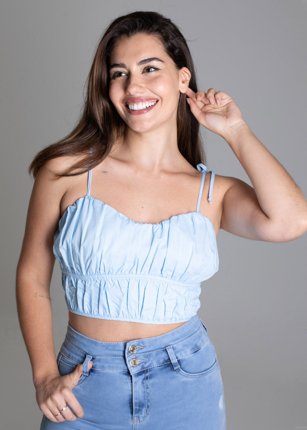 Top Sawary Tricoline - 276705 AZUL