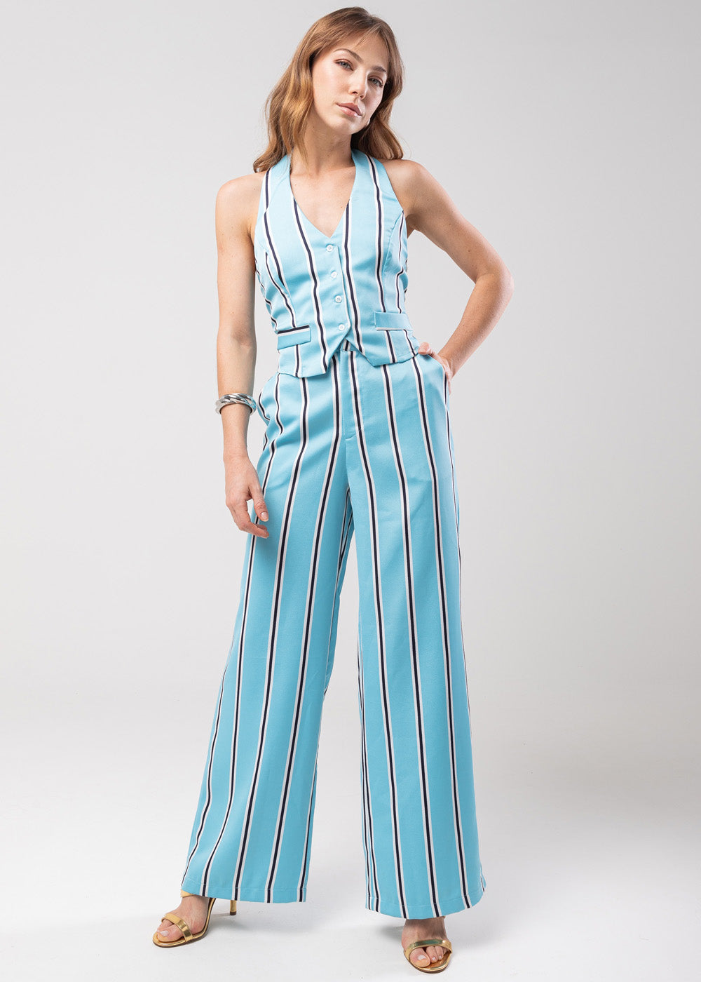 Calça sawary Wide Linear - 279710 AZUL