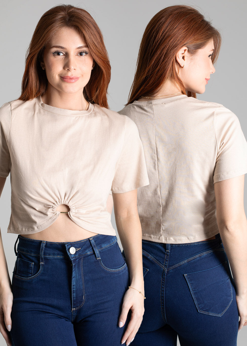 Blusa Cropped Sawary - 277517 BEGE