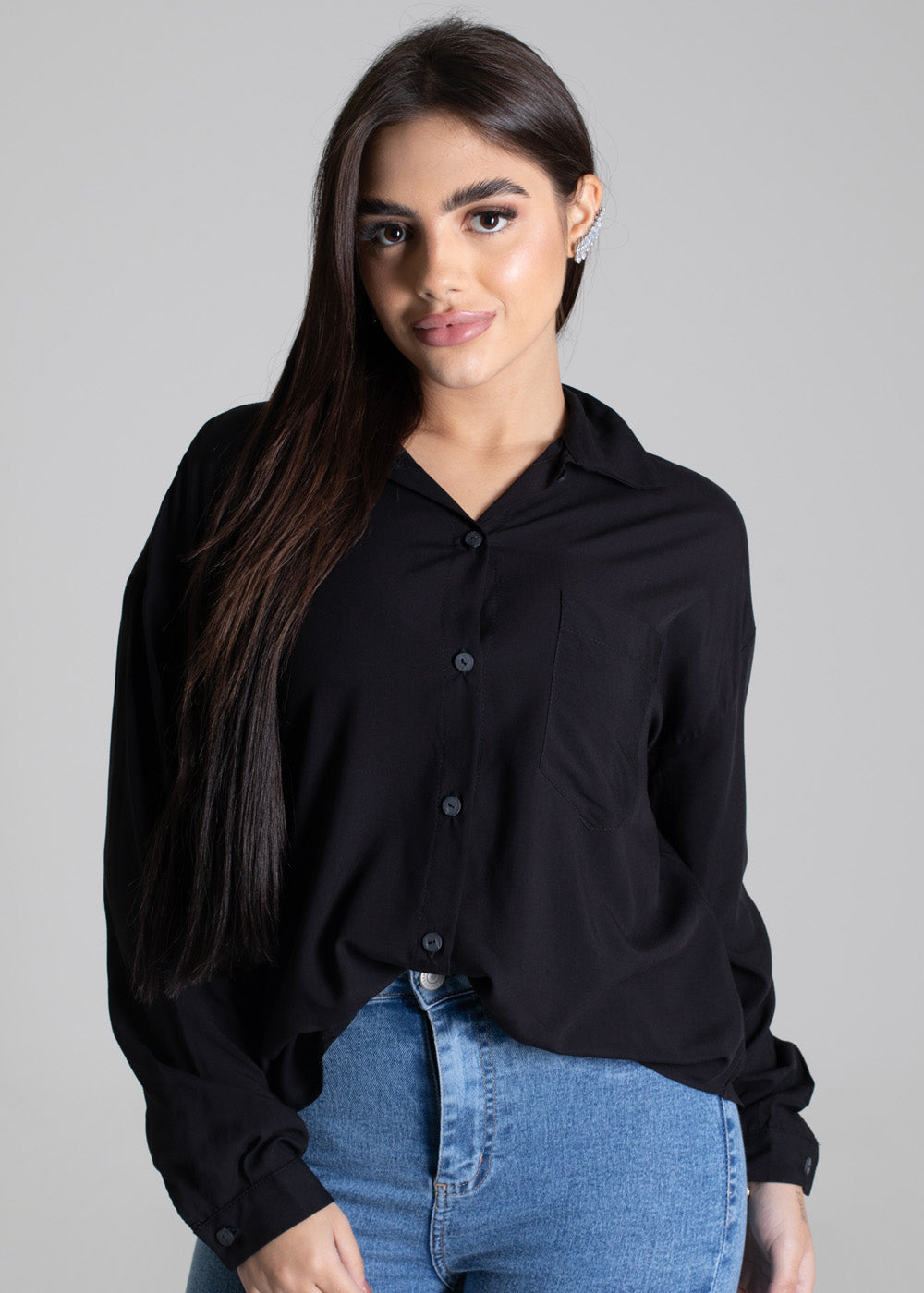 Camisa Sawary Oversized - 278312 PRETO
