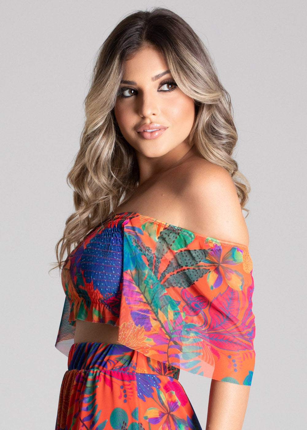 Cropped Sawary Estampado - 278737 LARANJA