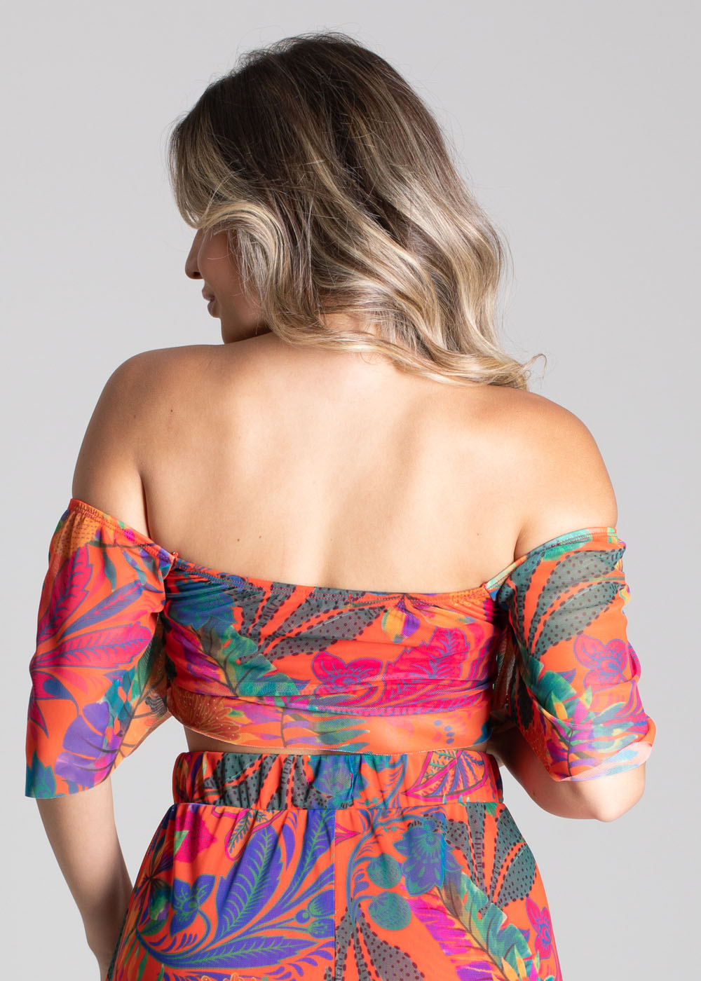 Cropped Sawary Estampado - 278737 LARANJA