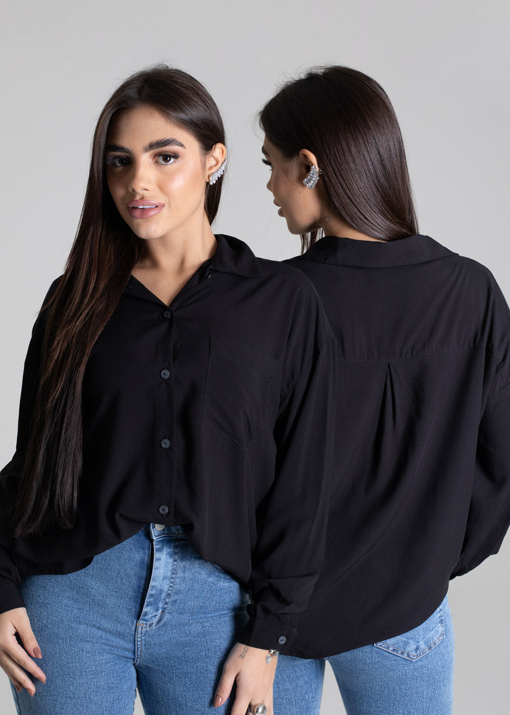 Camisa Sawary Oversized - 278312 PRETO