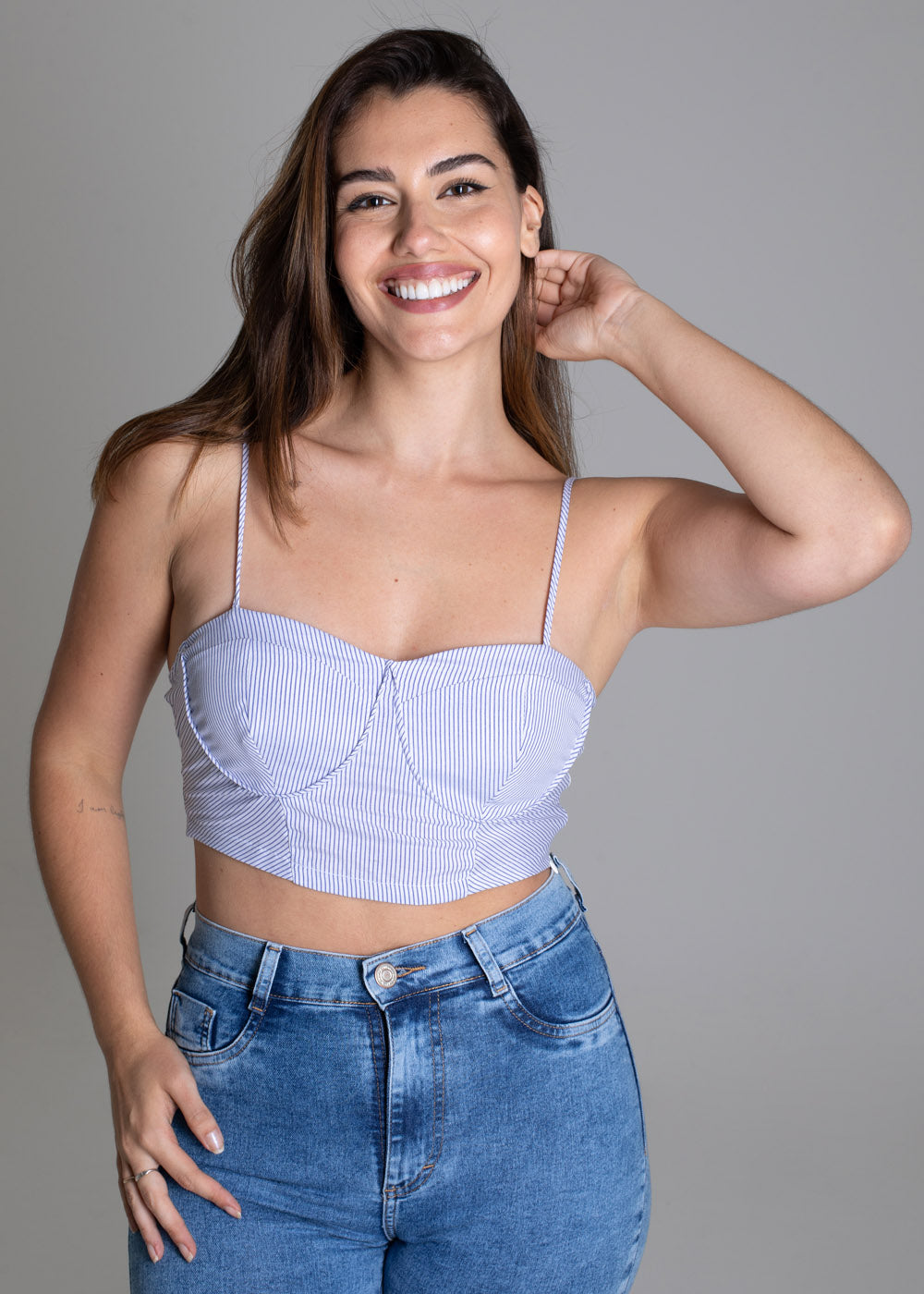 Top Sawary Listrado - 277095 AZUL