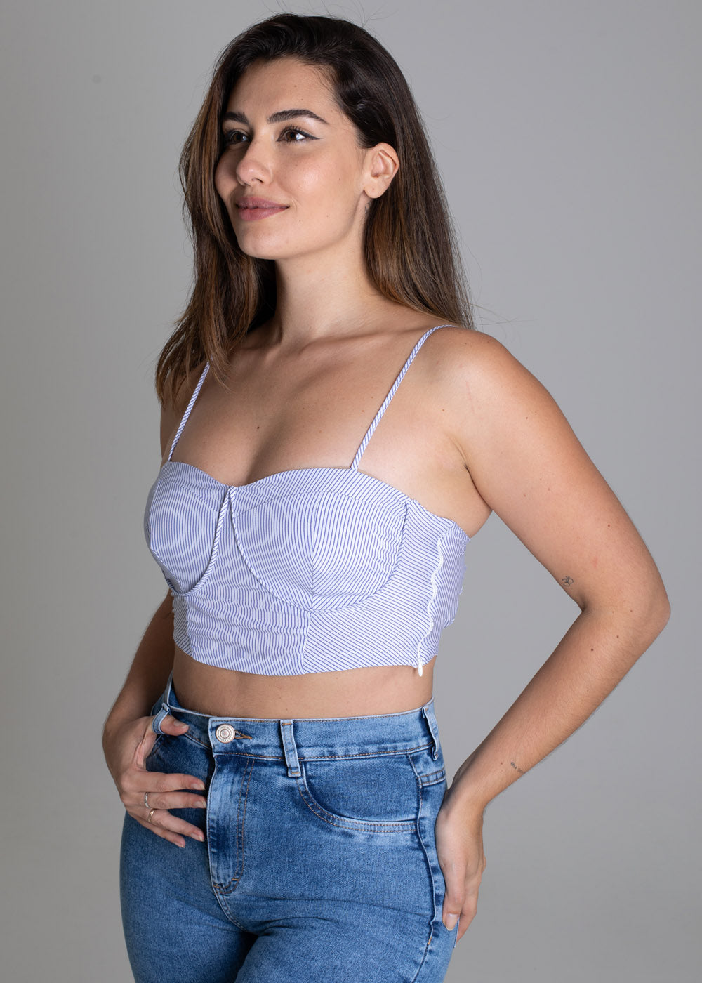 Top Sawary Listrado - 277095 AZUL