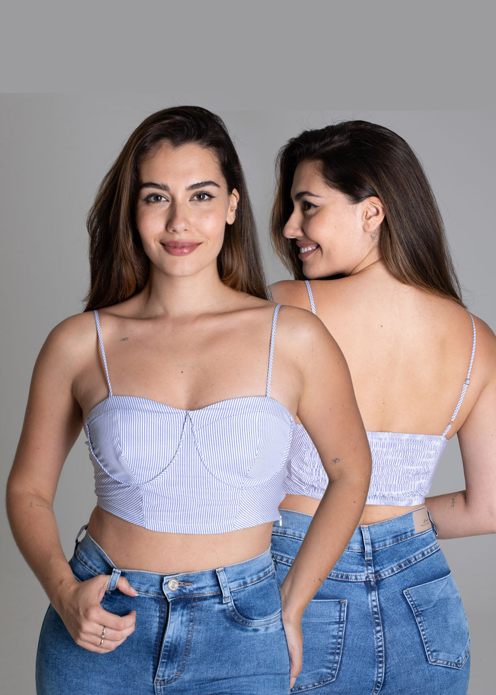 Top Sawary Listrado - 277095 AZUL