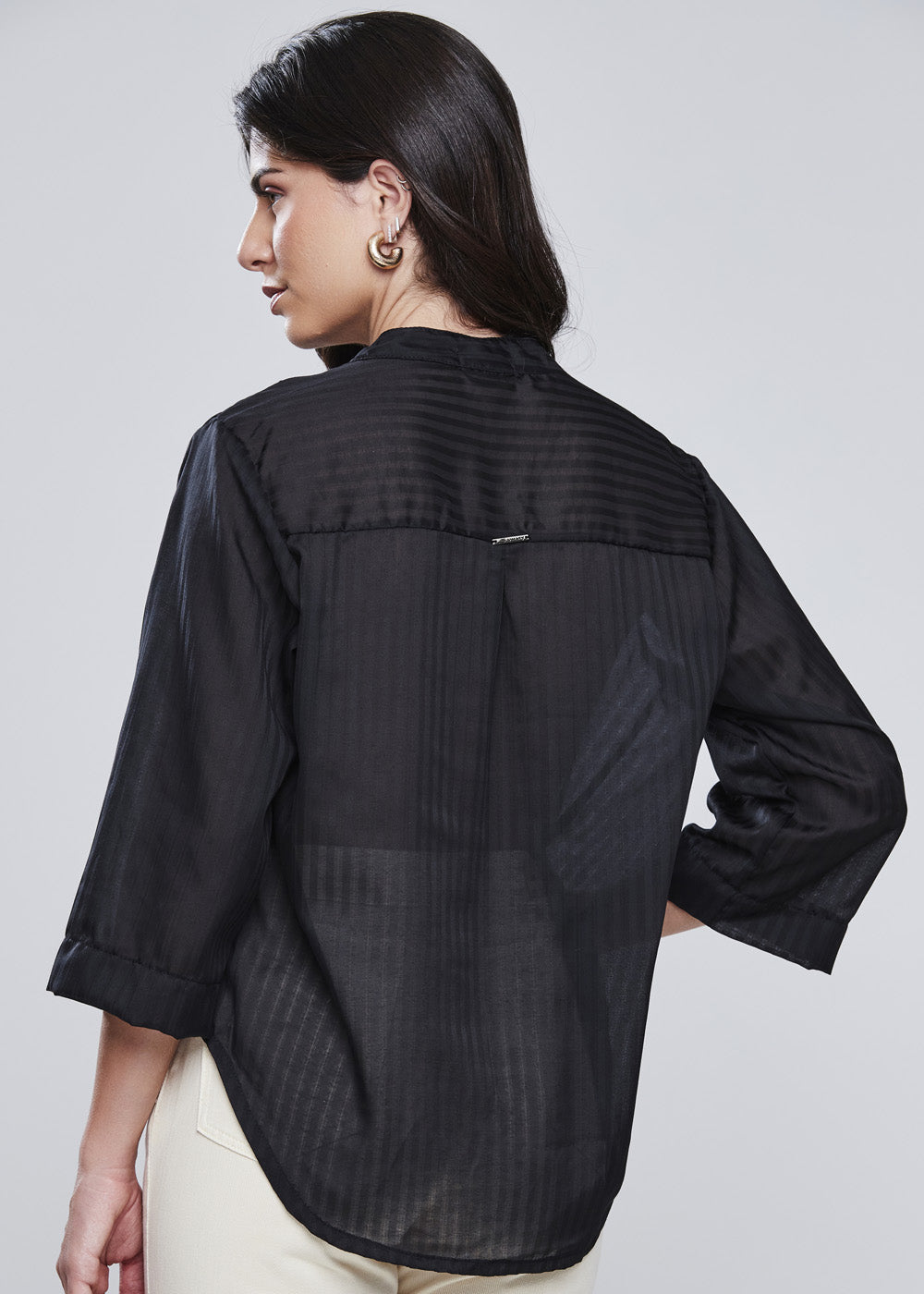 Camisa Sawary Manga Longa - 277100 PRETO