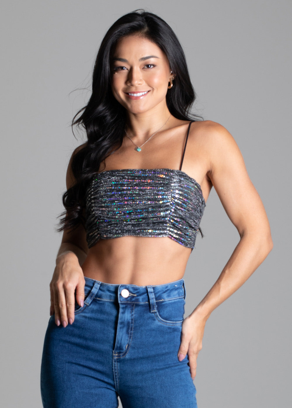 Cropped Sawary Tule - 276714 PRETO