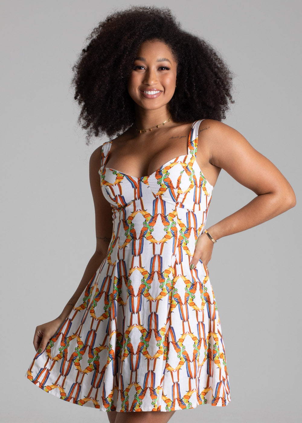 Vestido Curto Sawary Estampado - 279725 LARANJA