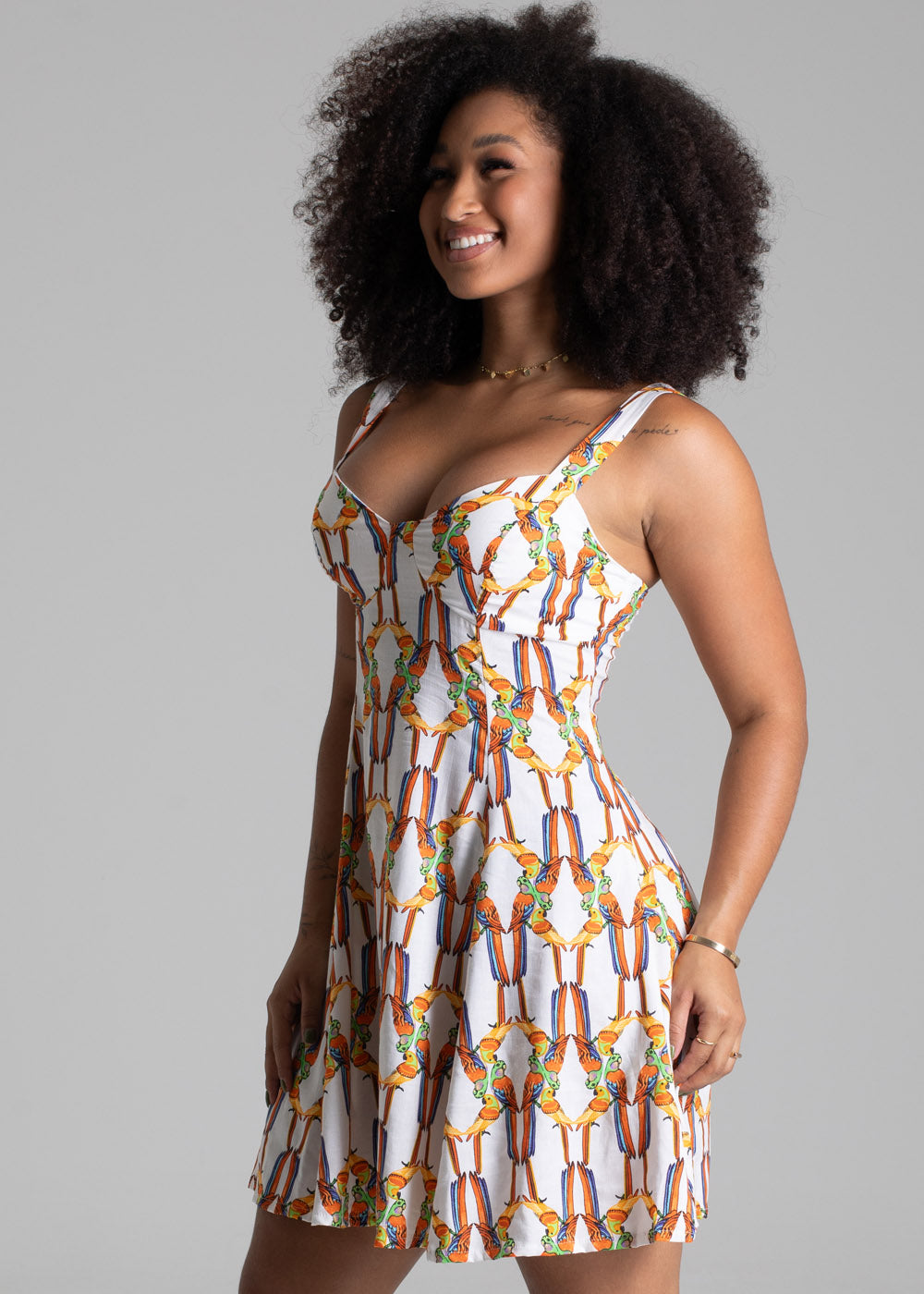 Vestido Curto Sawary Estampado - 279725 LARANJA