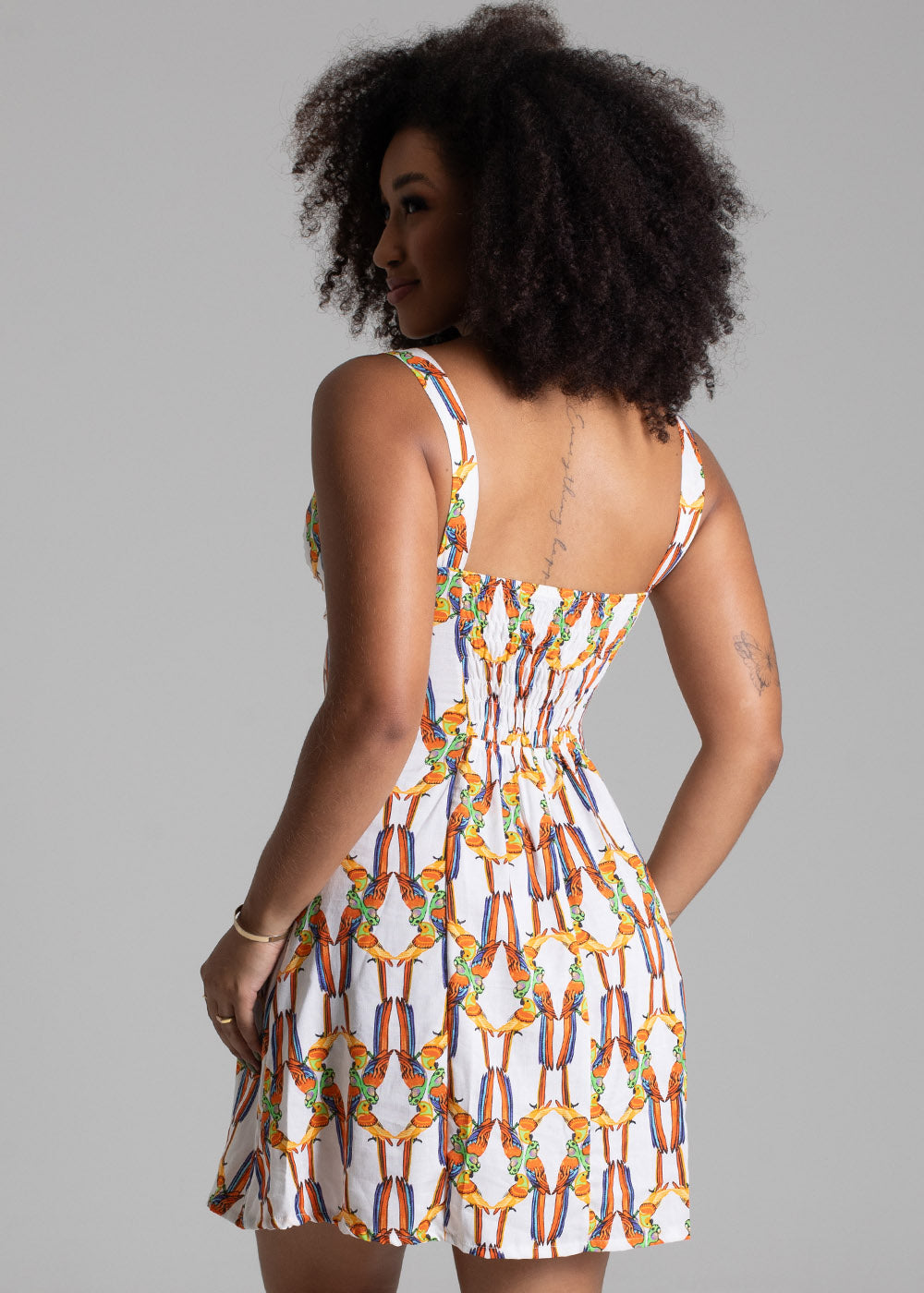 Vestido Curto Sawary Estampado - 279725 LARANJA