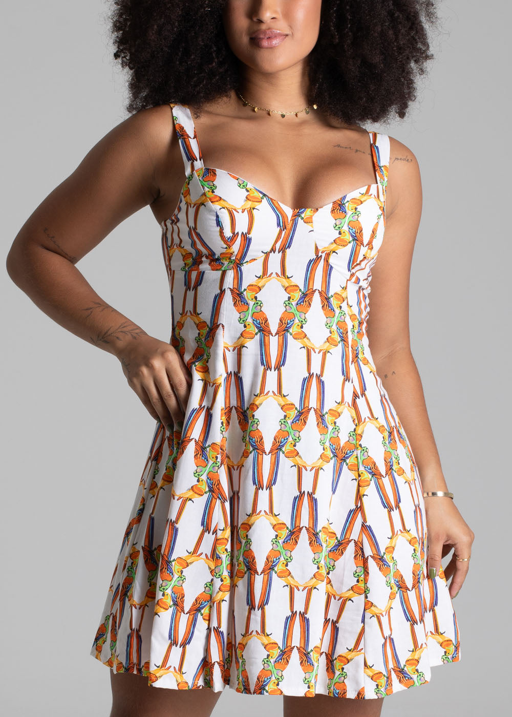Vestido Curto Sawary Estampado - 279725 LARANJA