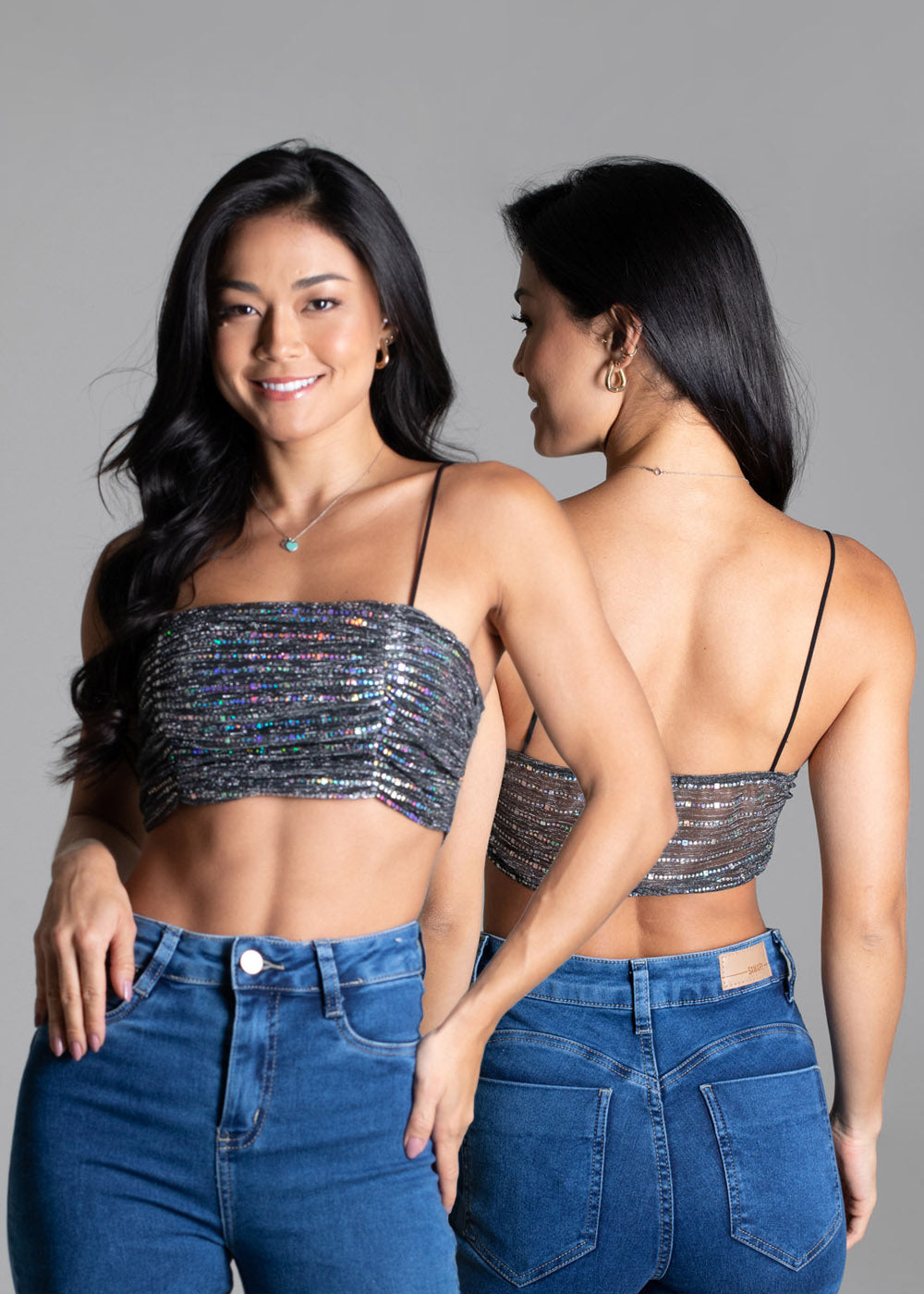 Cropped Sawary Tule - 276714 PRETO