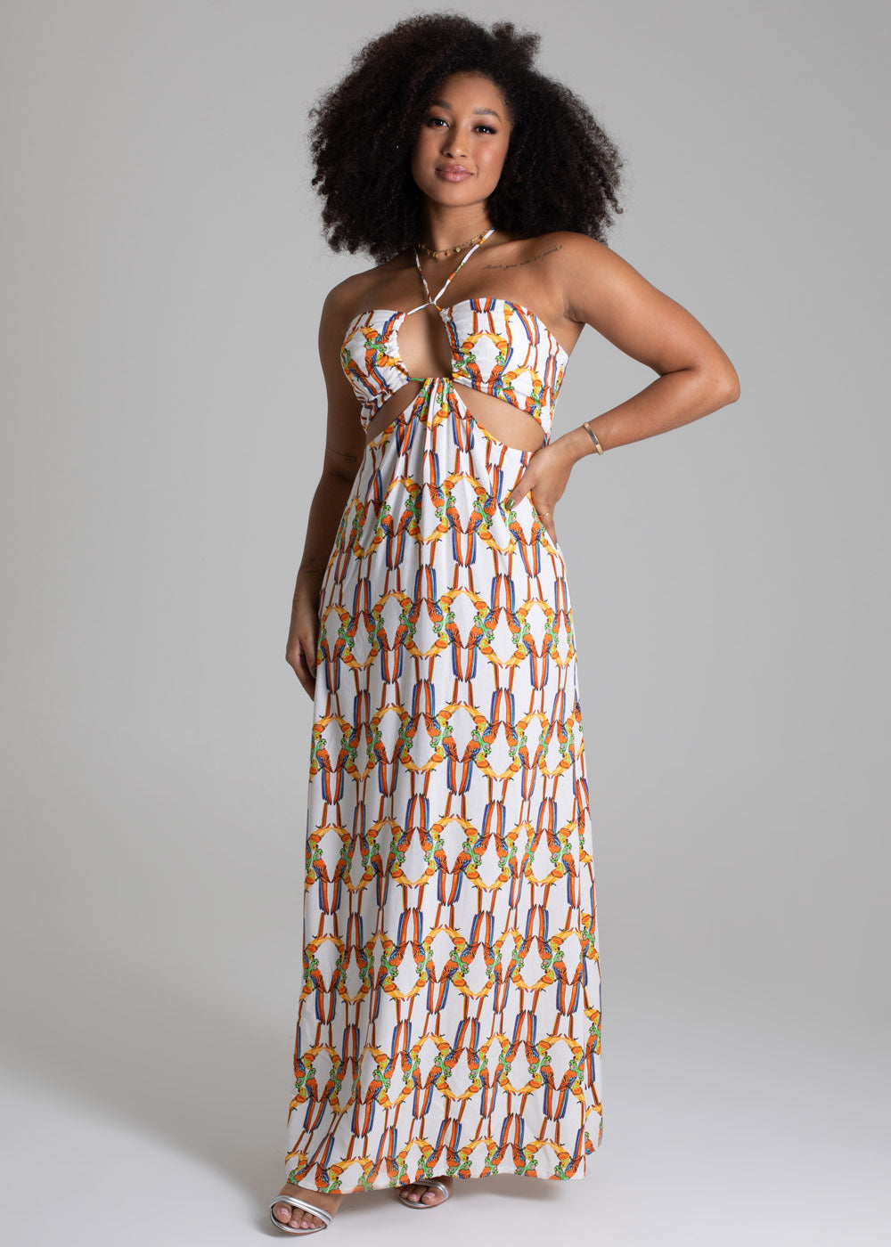 Vestido Londo Sawary Estampado - 279726 LARANJA