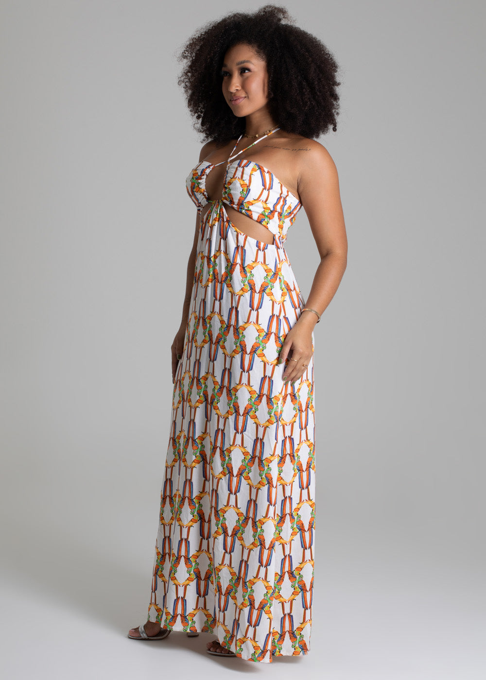 Vestido Londo Sawary Estampado - 279726 LARANJA