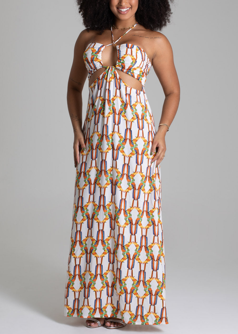 Vestido Londo Sawary Estampado - 279726 LARANJA