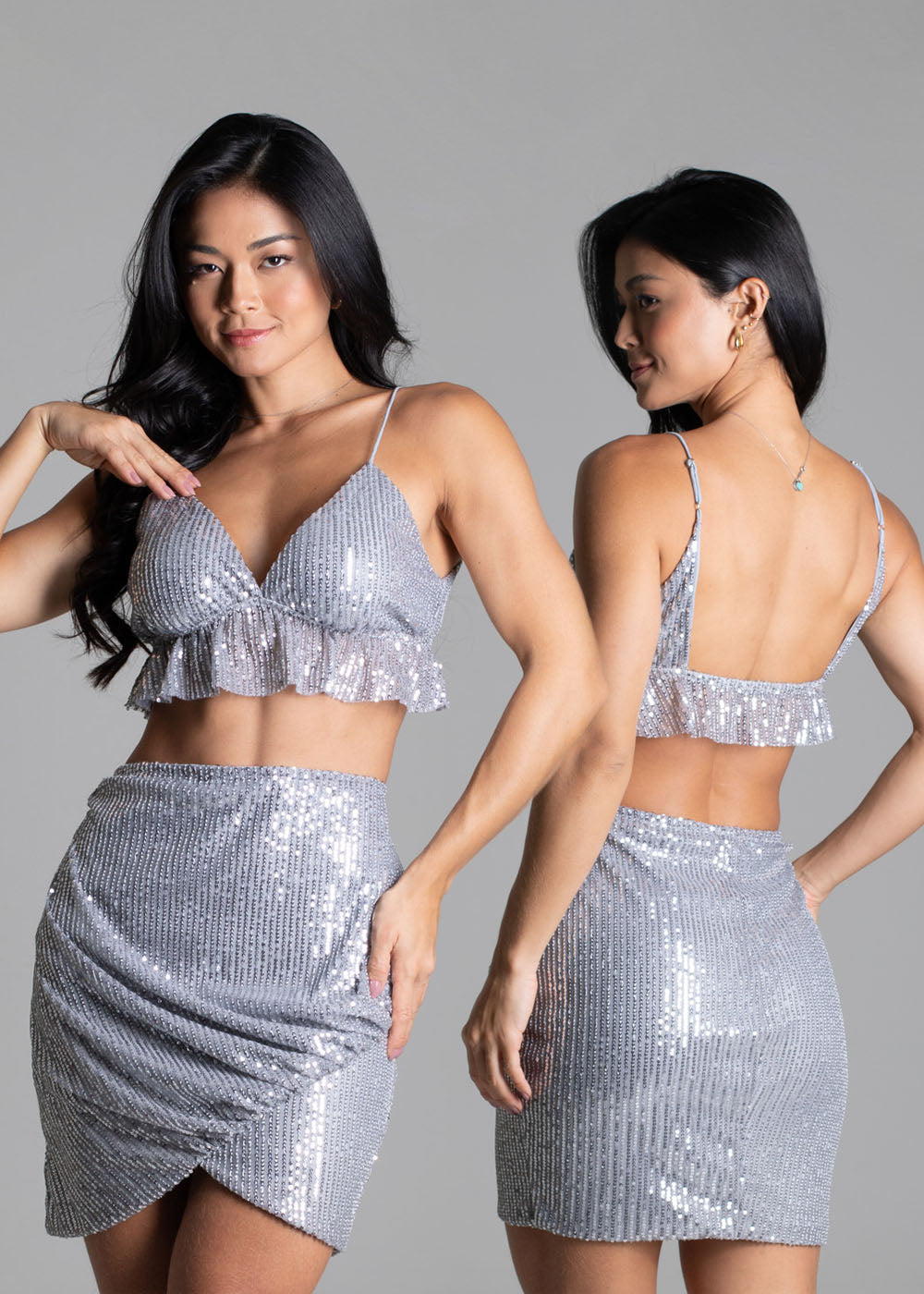 Saia Sawary Paetê - 276710 PRATA