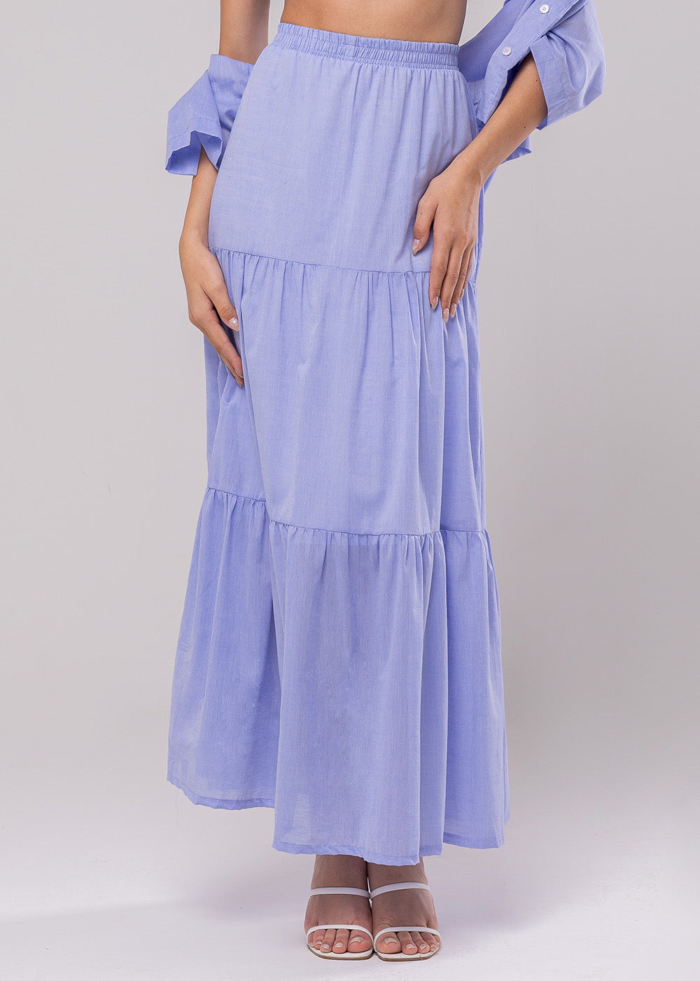 Saia Midi Sawary Mare - 279720 AZUL