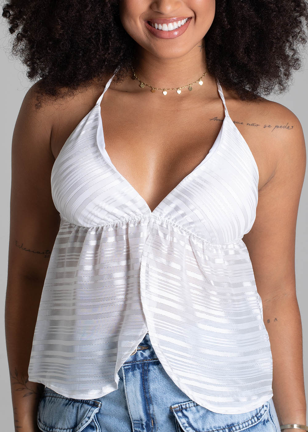 Blusa Sawary Frente Unica - 279731 OFF WHITE