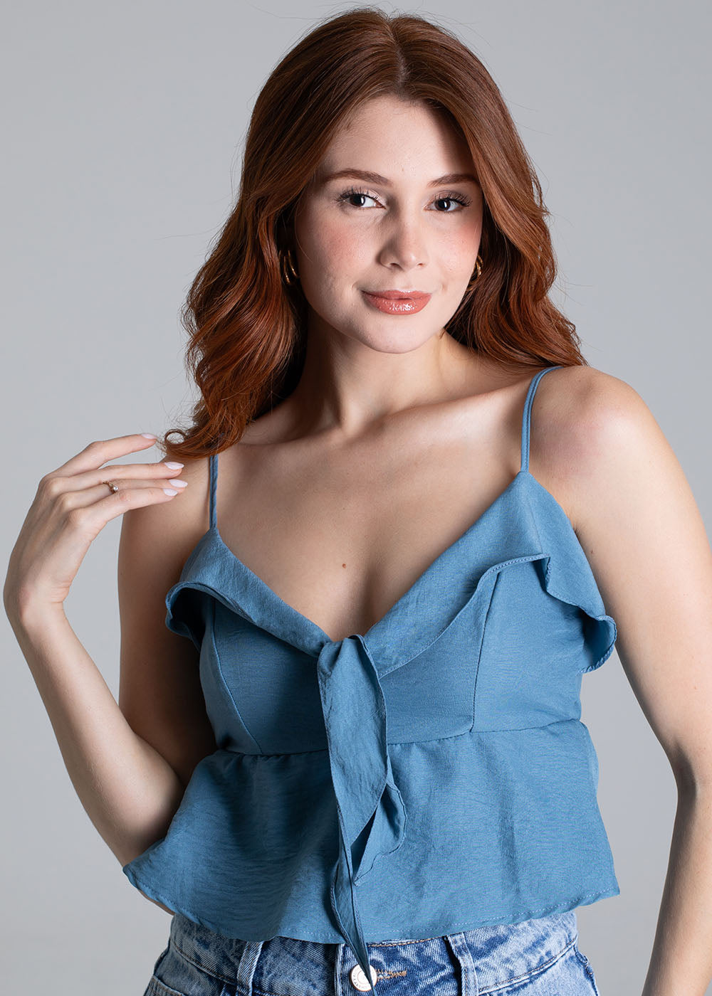 Cropped Sawary Petala - 279728 AZUL