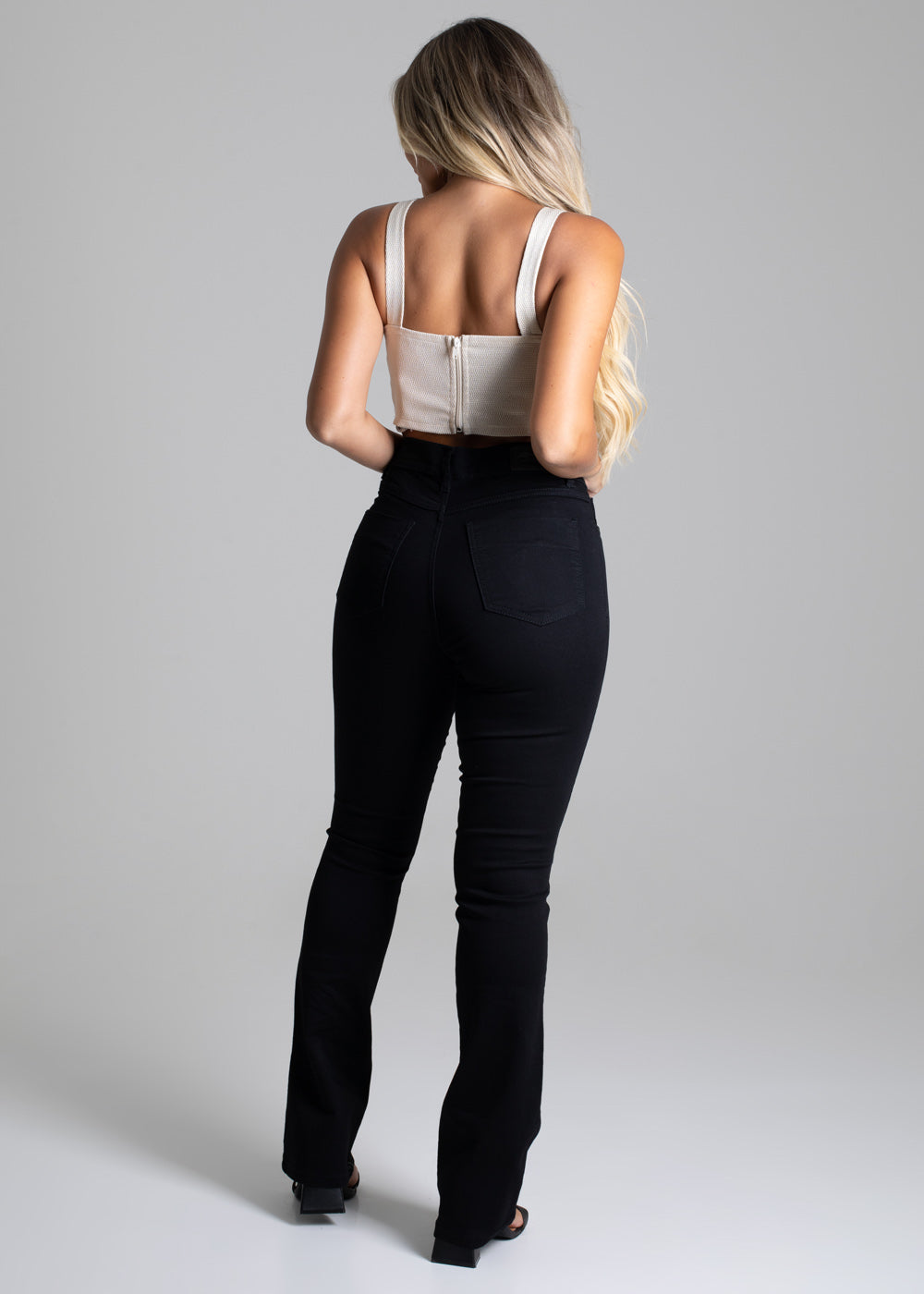 Calça Sarja Sawary Boot Cut - 264080 PRETO