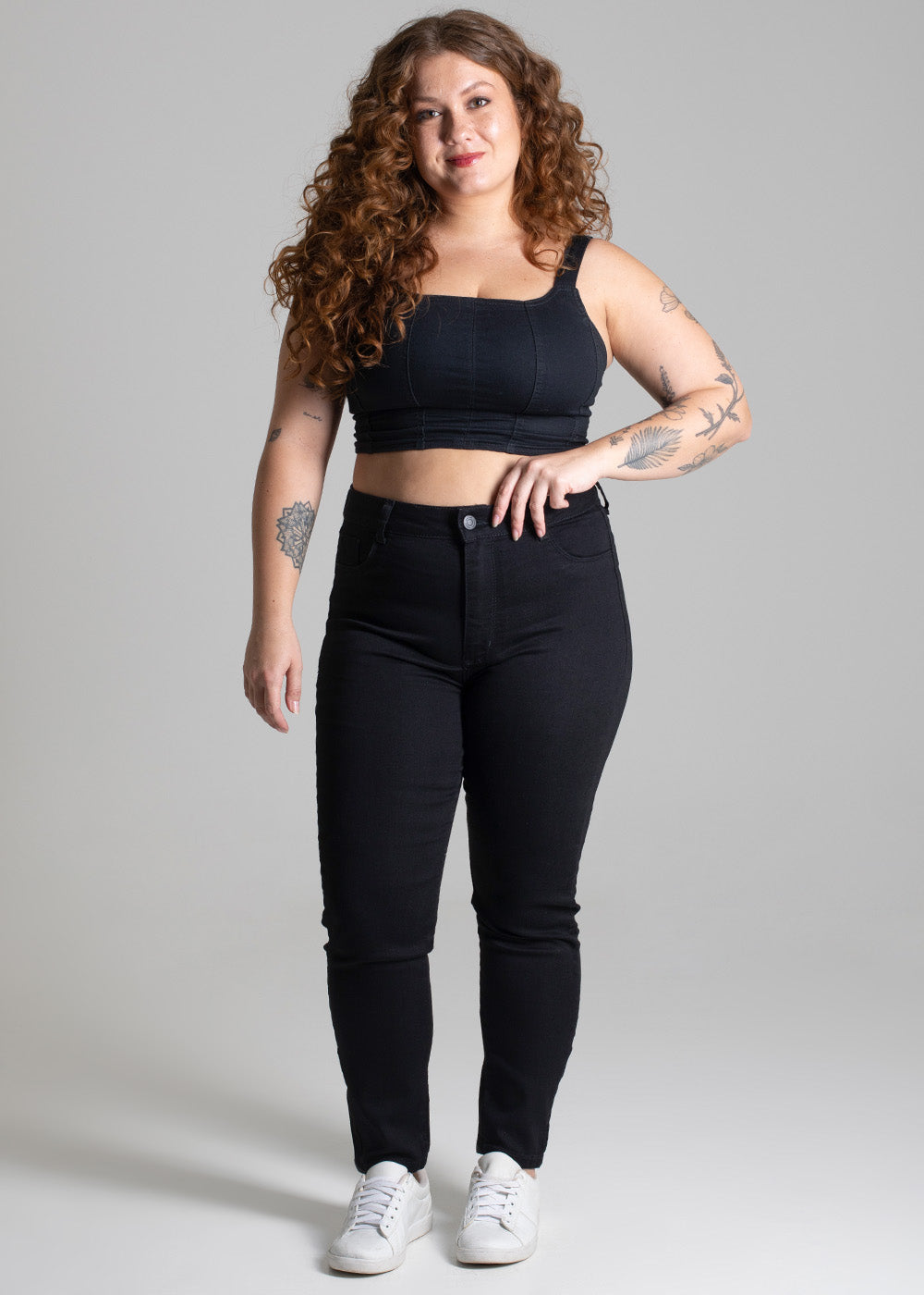 Calça Sarja Sawary Plus Size Cigarrete - 267162 PRETO