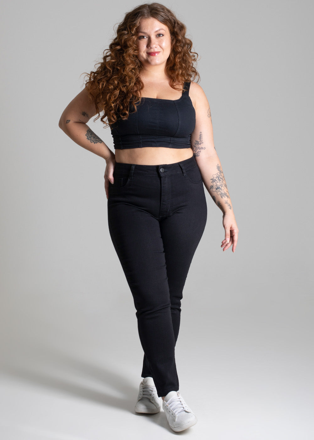 Calça Sarja Sawary Plus Size Cigarrete - 267162 PRETO