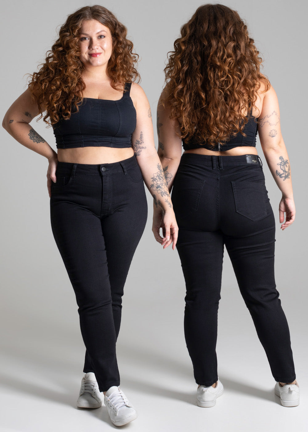 Calça Sarja Sawary Plus Size Cigarrete - 267162 PRETO