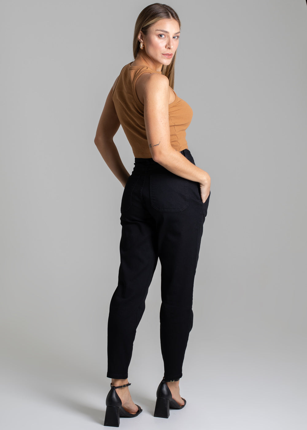 Calça Sarja Sawary Mom - 272557 PRETO