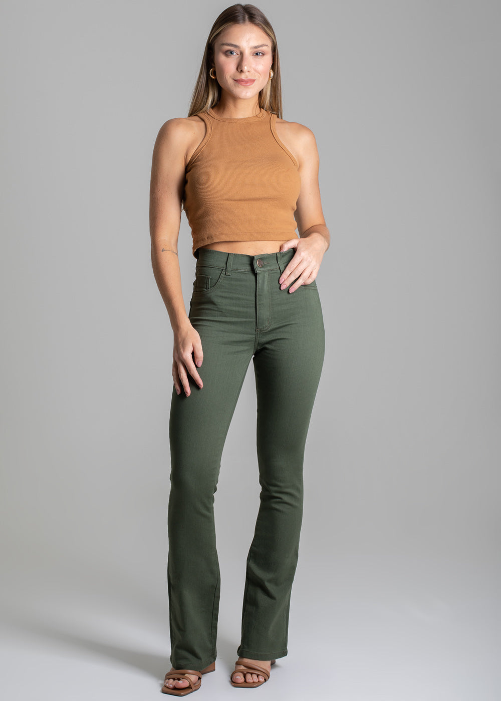 Calça Sarja Sawary Boot Cut - 275039 VERDE