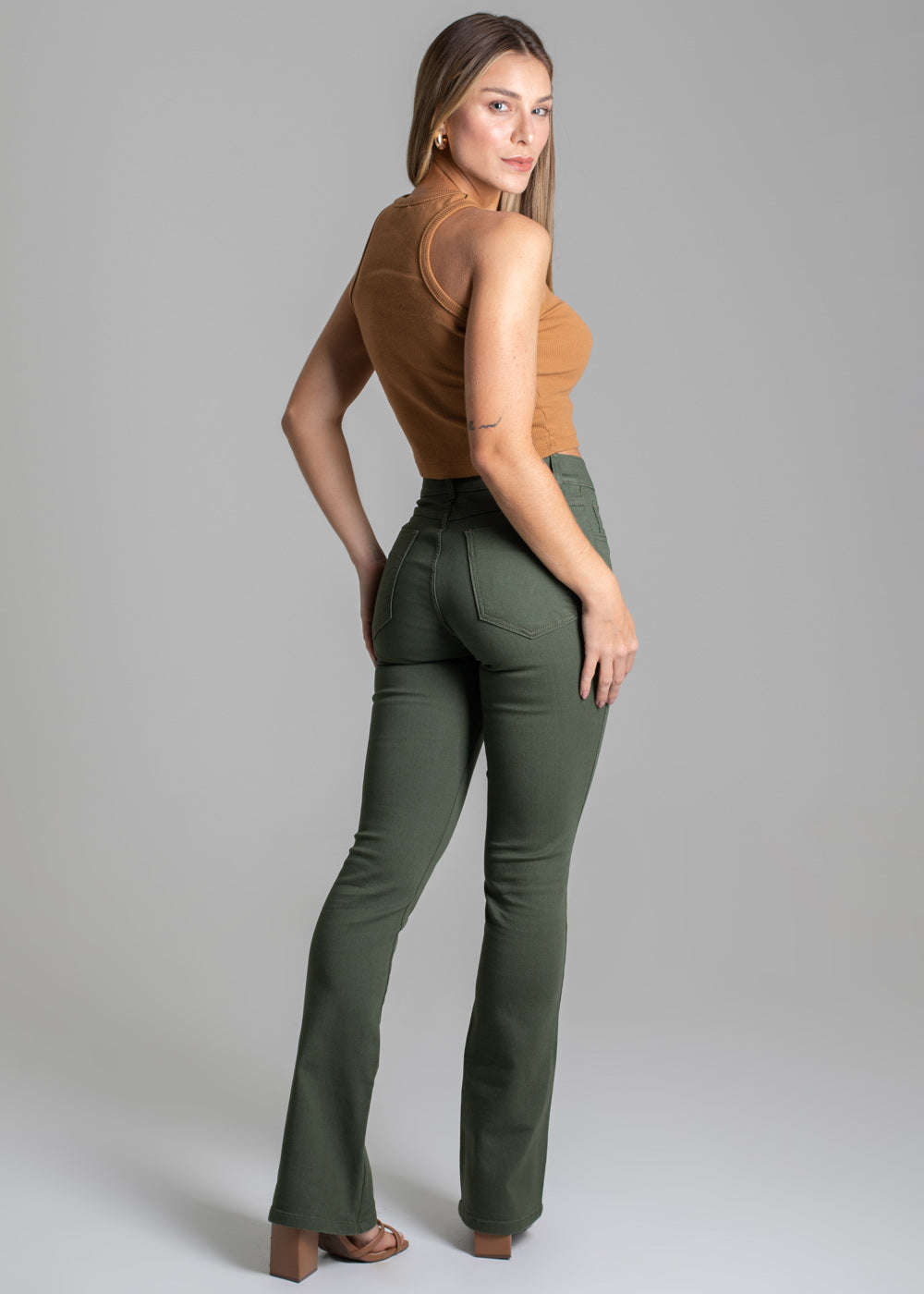 Calça Sarja Sawary Boot Cut - 275039 VERDE