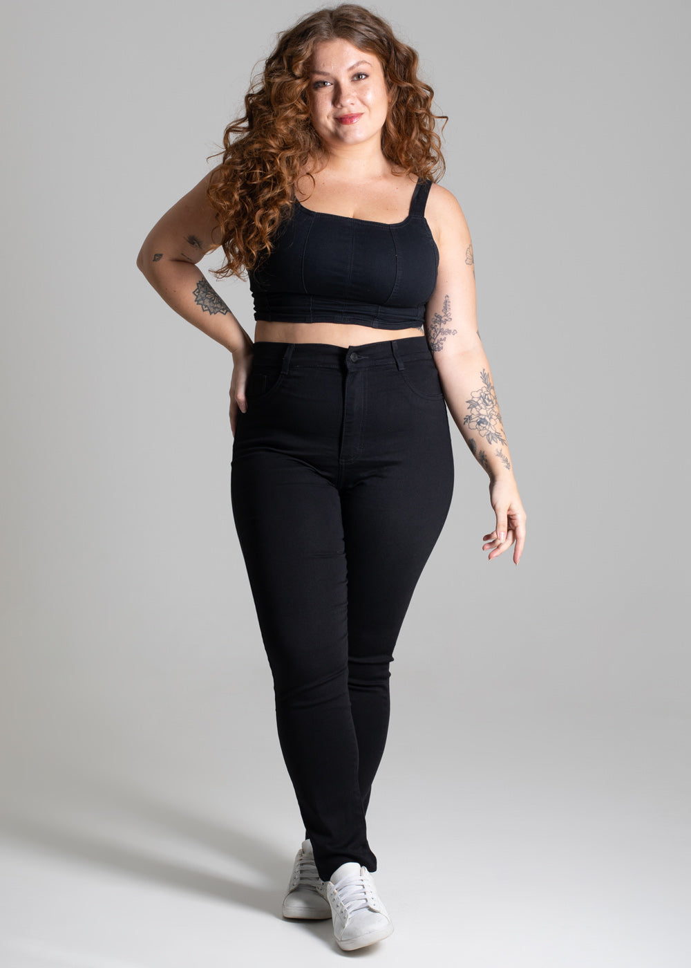 Calça Sarja Sawary Plus Size Cigarrete - 275124 PRETO