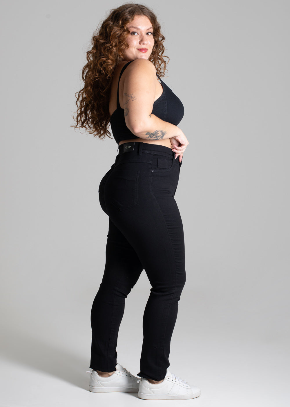 Calça Sarja Sawary Plus Size Cigarrete - 275124 PRETO