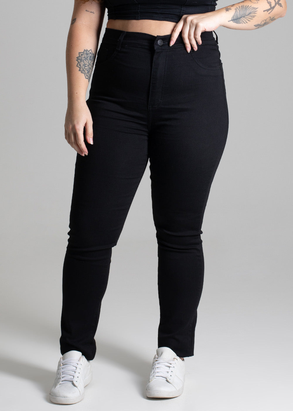 Calça Sarja Sawary Plus Size Cigarrete - 275124 PRETO