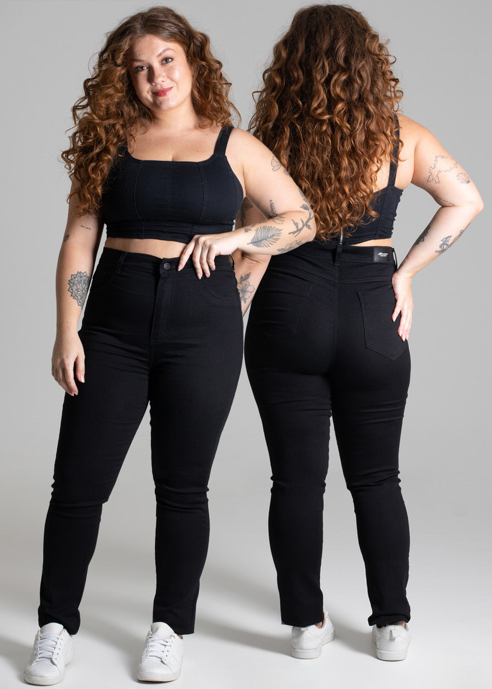 Calça Sarja Sawary Plus Size Cigarrete - 275124 PRETO