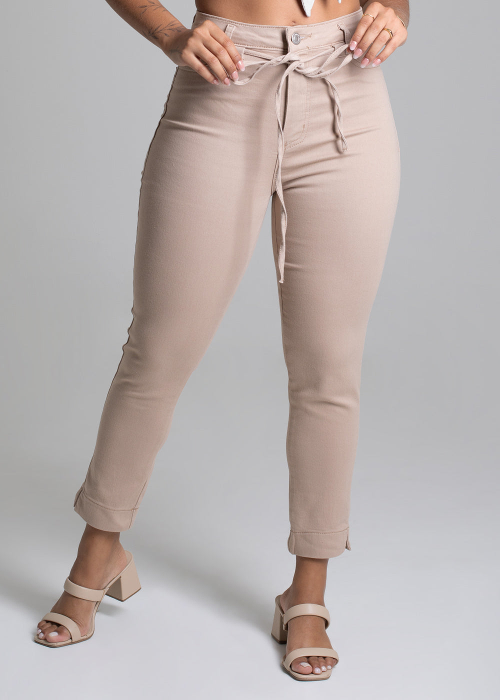 Calça Sarja Sawary Cropped - 275180 BEGE