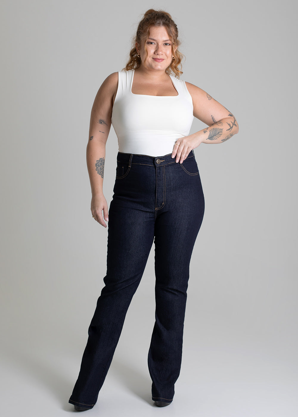 Calça Jeans Sawary Plus Size Bootcut - 275222 AZUL