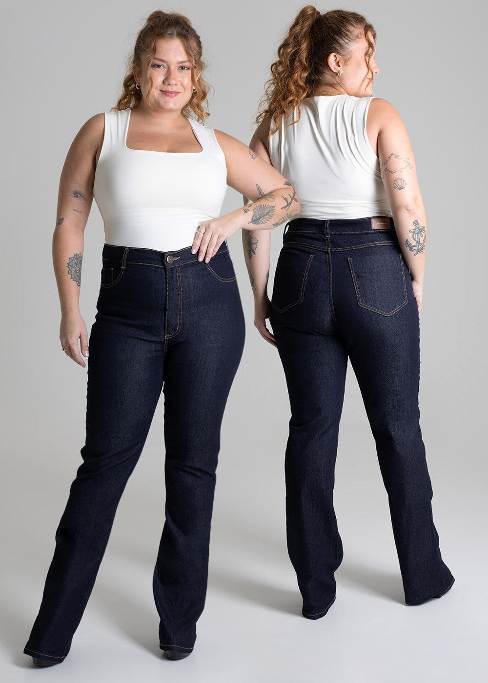 Calça Jeans Sawary Plus Size Bootcut - 275222 AZUL