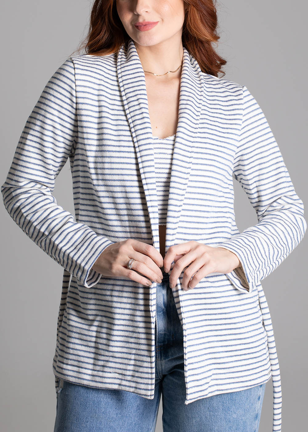 Blazer Sawary Listrado - 275439 AZUL