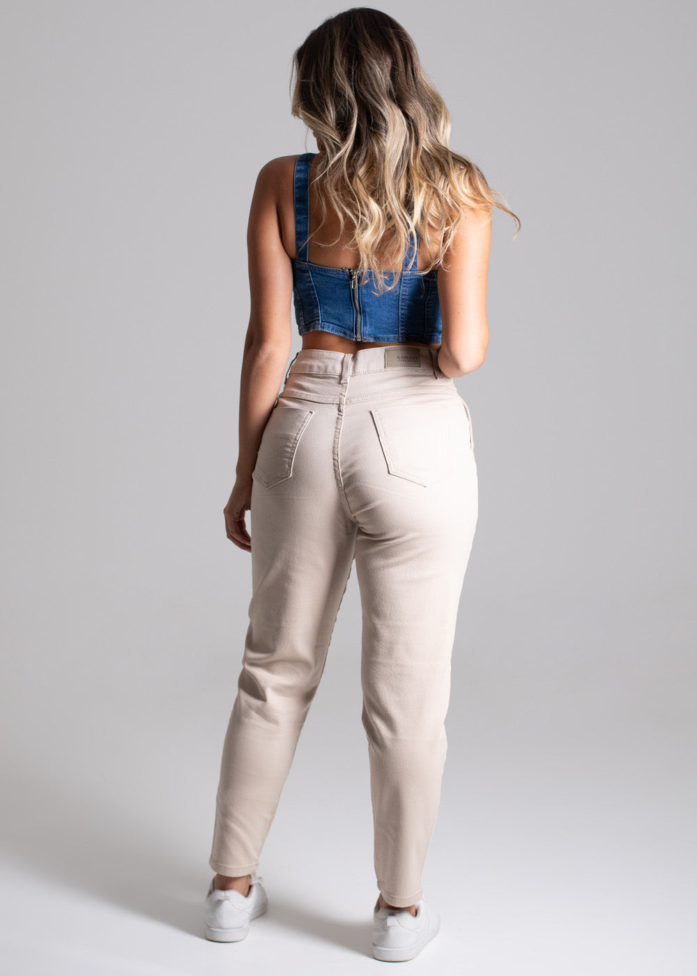 Calça Sarja Sawary Mom - 275556 BEGE