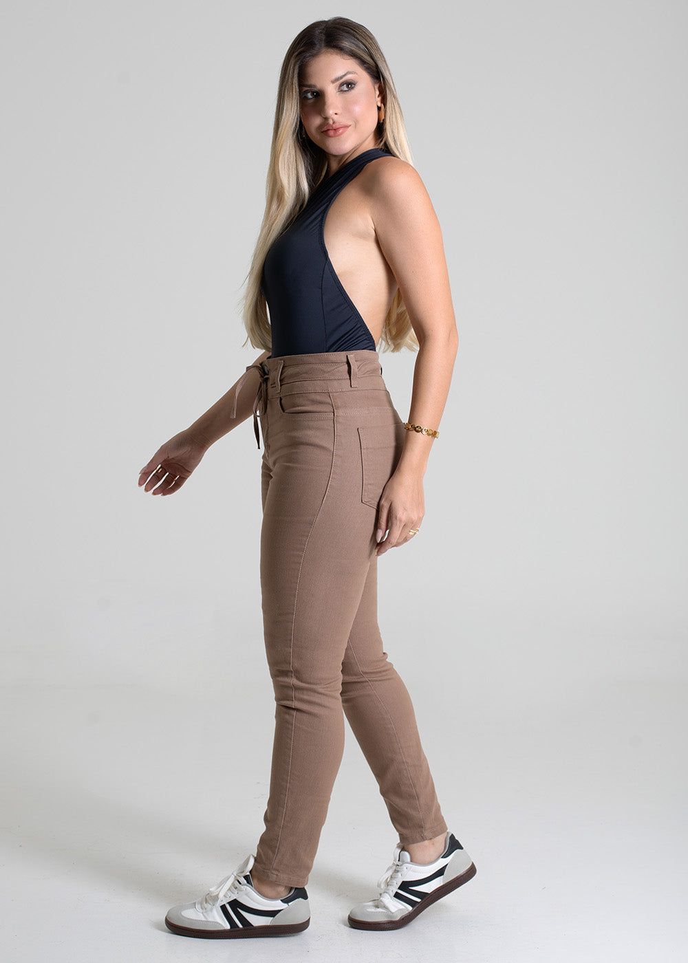 Calça Sarja Sawary Cropped - 276196 BEGE